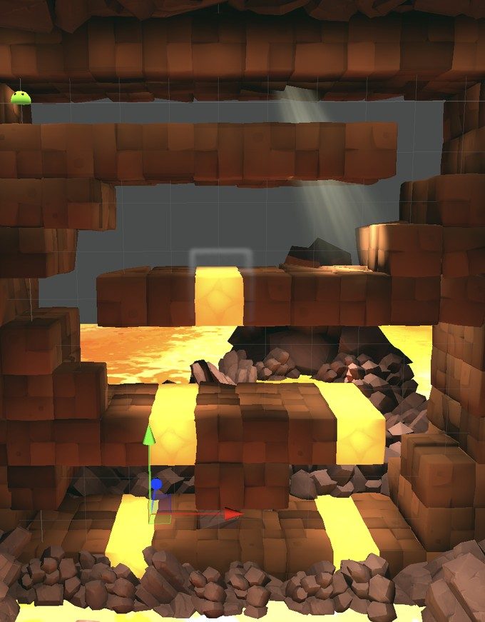 The Kubo level editor showing a hand-built level under construction.